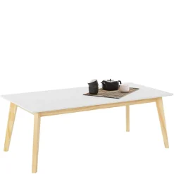 Outlet Wohnen 120x60 Wohnzimmer Tisch in Weiß & Kiefer - Tropezian