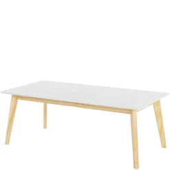 Outlet Wohnen 120x60 Wohnzimmer Tisch in Weiß & Kiefer - Tropezian
