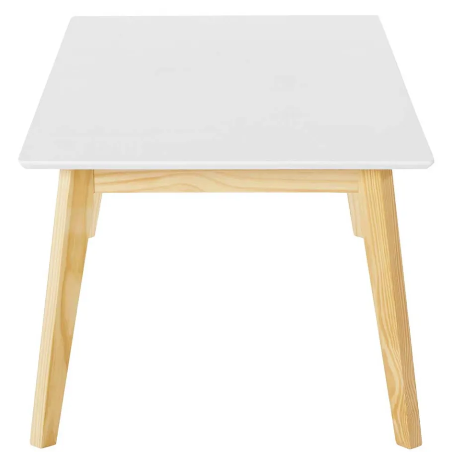 Outlet Wohnen 120x60 Wohnzimmer Tisch in Weiß & Kiefer - Tropezian