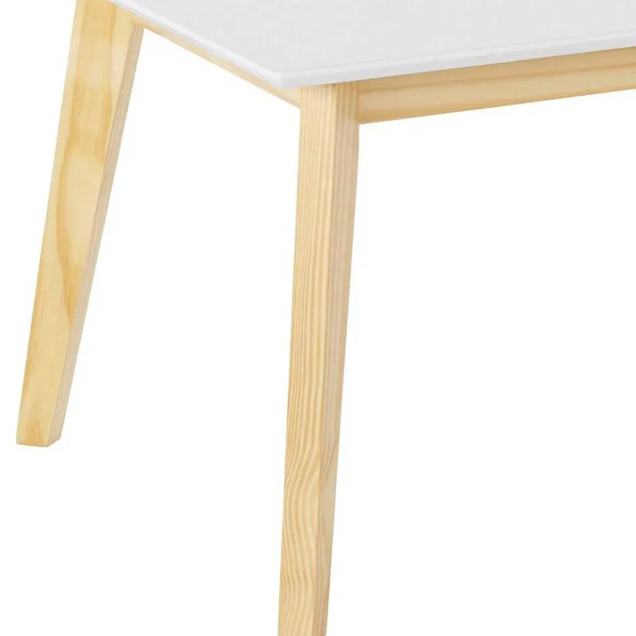 Outlet Wohnen 120x60 Wohnzimmer Tisch in Weiß & Kiefer - Tropezian