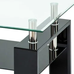 New Wohnen 100x60 Wohnzimmertisch aus Glas - Shian