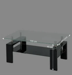 New Wohnen 100x60 Wohnzimmertisch aus Glas - Shian