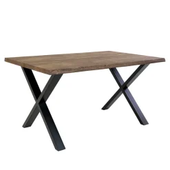 Outlet Wohnen 140x95 X-Fuß Esstisch & 4 Stühle - Turino (fünfteilig)
