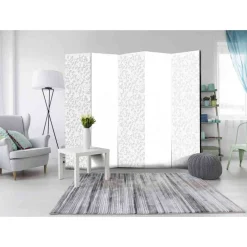 Discount Wohnen 225x172cm Deko-Paravent in Weiß Hellgrau - Mivaldana