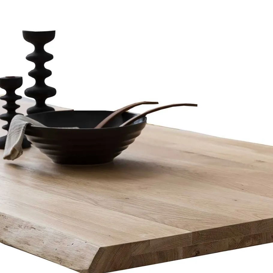 Online Wohnen X-Fuß Esszimmertisch mit Baumkantenplatte - Ebrania