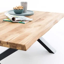 New Wohnen X-Fuß Sofatisch mit Live Edge Holzplatte - Riconia