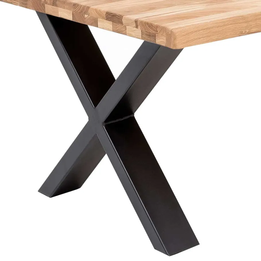 New Wohnen X-Fuß Sofatisch mit Live Edge Holzplatte - Riconia