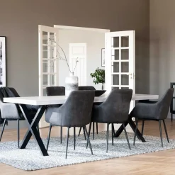 Online Wohnen X-Fuß Tisch Essplatz für 6 Personen - Freshna (siebenteilig)