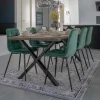 Sale Wohnen X-Fuß-Tisch & Samtstühle - Domniar (siebenteilig)