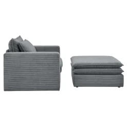 Sale Wohnen XL Sessel mit Hocker in Anthrazit - Ruffos (zweiteilig)