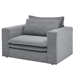 Sale Wohnen XL Sessel mit Hocker in Anthrazit - Ruffos (zweiteilig)