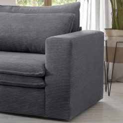 Sale Wohnen XL Sessel mit Hocker in Anthrazit - Ruffos (zweiteilig)
