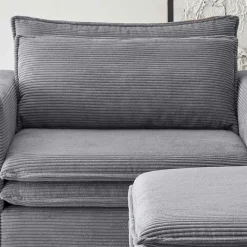 Sale Wohnen XL Sessel mit Hocker in Anthrazit - Ruffos (zweiteilig)