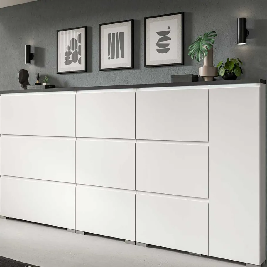 Online Wohnen 60x127x18 60 cm breiter Schuhschrank mit drei Walzen - Suad