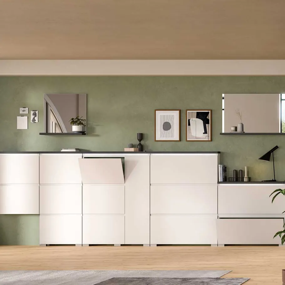 Online Wohnen 60x127x18 60 cm breiter Schuhschrank mit drei Walzen - Suad
