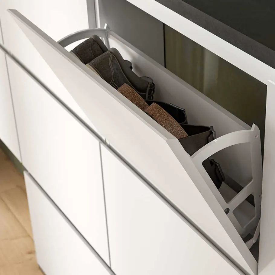 Online Wohnen 60x127x18 60 cm breiter Schuhschrank mit drei Walzen - Suad