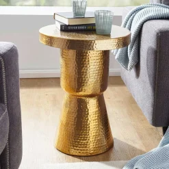 Clearance Wohnen 43x59x43 Alu Beistelltisch handgearbeitet - Dresconio