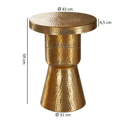 Clearance Wohnen 43x59x43 Alu Beistelltisch handgearbeitet - Dresconio