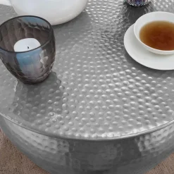 Discount Wohnen 60x31x60 Alu Couchtisch in Silberfarben - Bastia