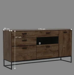 Best Wohnen 175x91x48 Anrichte im Factory Design - Xindus