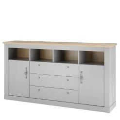 Online Wohnen 198x104x44 Anrichte in Lichtgrau & Eiche Optik - Buleta