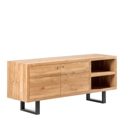 Best Wohnen 180x75x45 Asteiche Sideboard mit Metallfüßen - Ventida