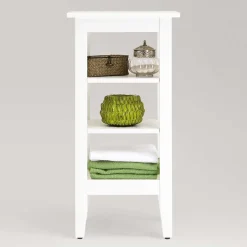 Outlet Wohnen 42x85x31 Bad Regal aus Kiefer in Weiß lasiert - Lousias
