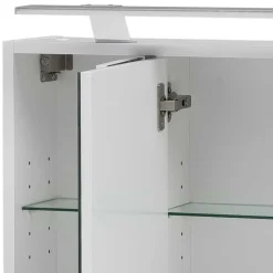 Outlet Wohnen 70x68x16 Bad Spiegelschrank aus Stahl in Weiß - Ismilav