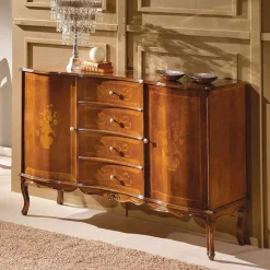 Hot Wohnen 133x90x42 Barock Sideboard in Nussbaumfarben - Motiz