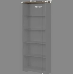Clearance Wohnen 75x180x30 Bücher Regal mit fünf Fächern - Akedra