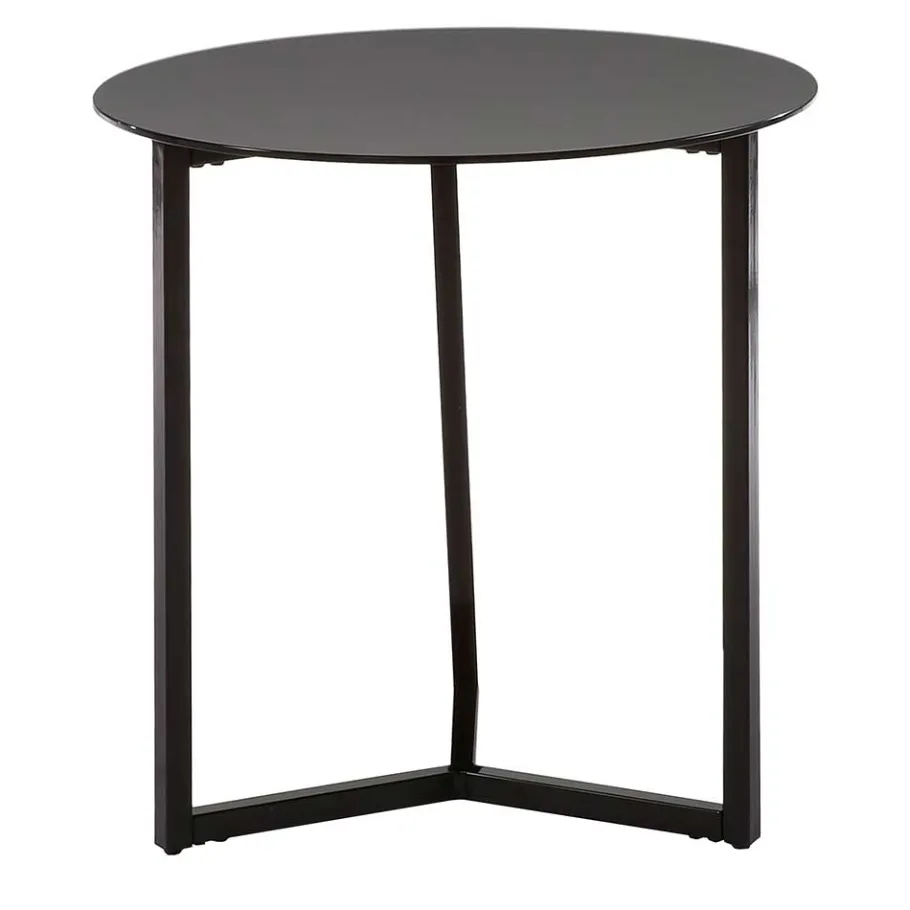 Clearance Wohnen 50x50x50 Beistelltisch aus Schwarzglas - Nexter