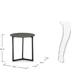 Clearance Wohnen 50x50x50 Beistelltisch aus Schwarzglas - Nexter