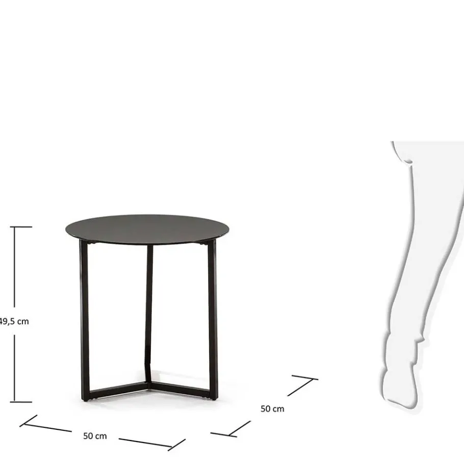 Clearance Wohnen 50x50x50 Beistelltisch aus Schwarzglas - Nexter