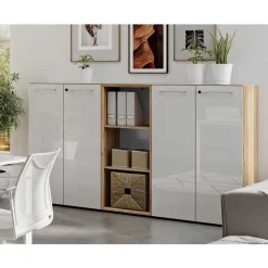 Hot Wohnen 80x120x37 Büroschränke & Büroregal - Laszlo (dreiteilig)