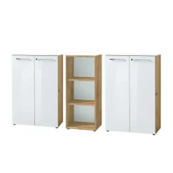 Hot Wohnen 80x120x37 Büroschränke & Büroregal - Laszlo (dreiteilig)