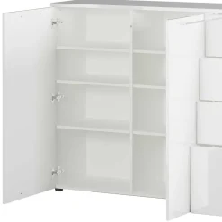 Clearance Wohnen 186x107x40 cm Hochglanz Sideboard in Weiß - Alida