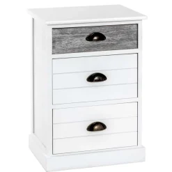 Online Wohnen 41x60x31 cm Landhaus Nachtkommode aus Paulownia massiv - Geroga