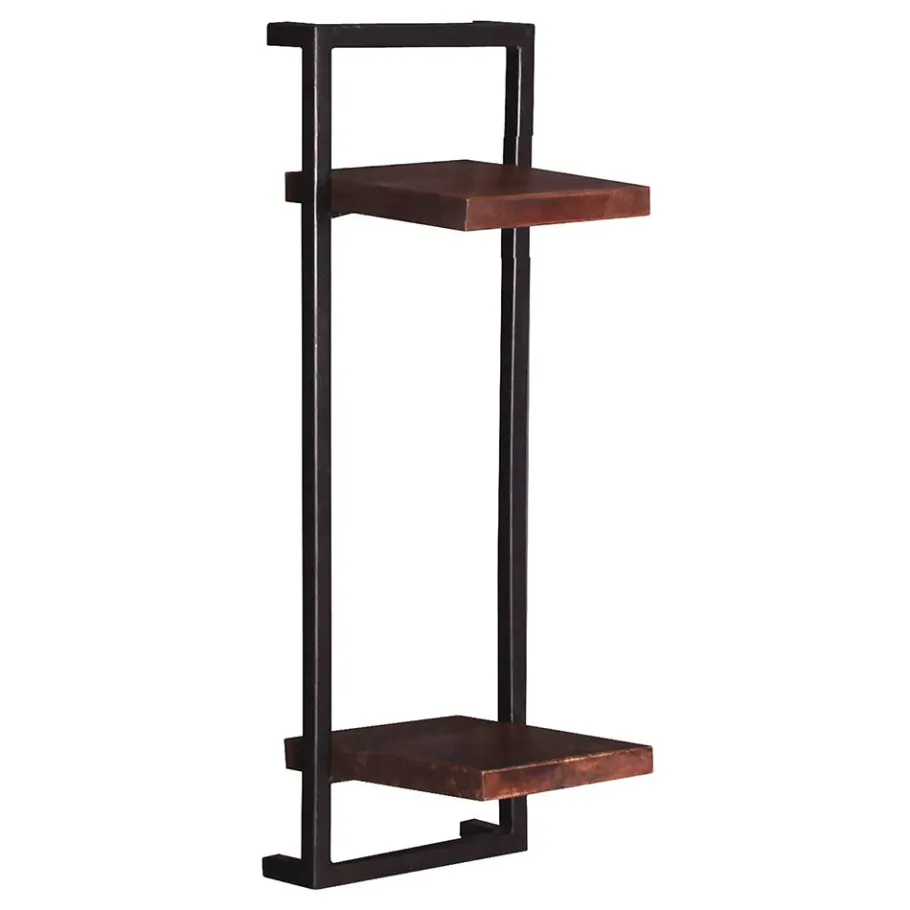 New Wohnen 30x80x11 cm Metall Wandregal mit zwei Ablagen - Solapura