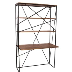 Discount Wohnen 120x202x60 cm Regal mit Schreibtisch im Loft Style - Offia