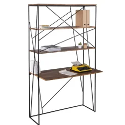 Discount Wohnen 120x202x60 cm Regal mit Schreibtisch im Loft Style - Offia