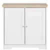 Online Wohnen 84x80x35 cm Schrank in Weiß & Eichefarben - Akedra