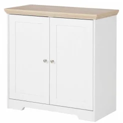 Online Wohnen 84x80x35 cm Schrank in Weiß & Eichefarben - Akedra
