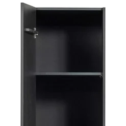 Outlet Wohnen 44x188x35 cm 1-türiger Schrank in Schwarz lackiert - Riley