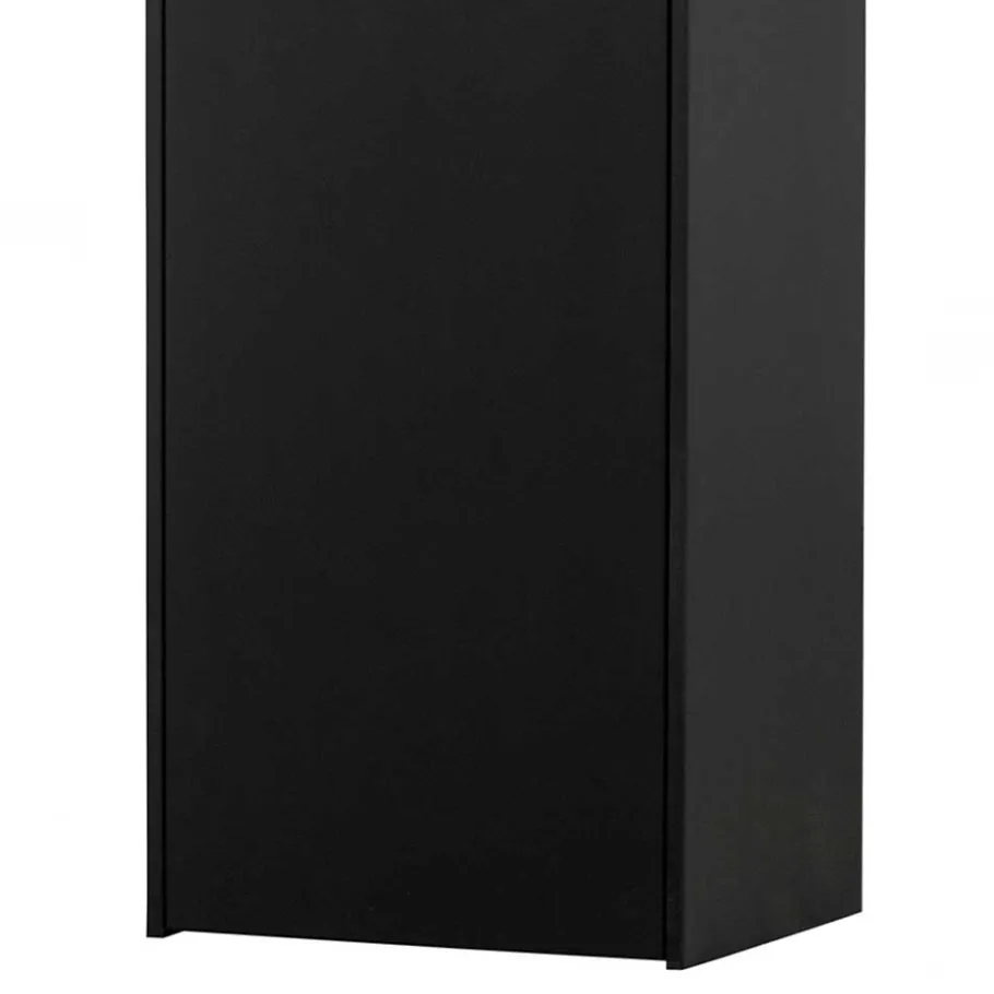 Outlet Wohnen 44x188x35 cm 1-türiger Schrank in Schwarz lackiert - Riley