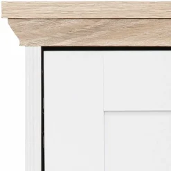 Hot Wohnen 160x45x40 cm TV Schrank in Weiß & Eichefarben - Akedra