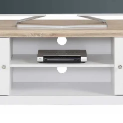 Hot Wohnen 160x45x40 cm TV Schrank in Weiß & Eichefarben - Akedra