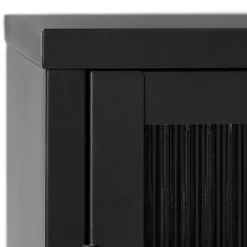 Outlet Wohnen 90x190x40 cm Vitrinenschrank aus schwarzem Metall - Gulliver