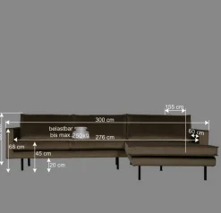 Clearance Wohnen 300x85x155 Couch über Eck mit vier Plätzen - Nustra
