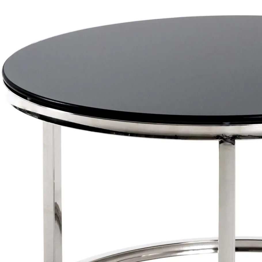 Clearance Wohnen 60x36x60 Couchtisch aus Schwarzglas - Zyaman