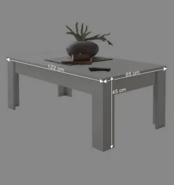Sale Wohnen 122x45x65 Couchtisch in Weiß lackiert - Mikes